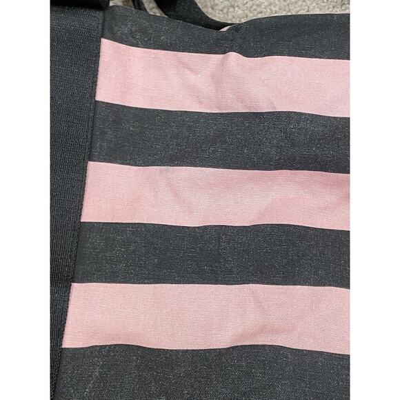 Original Victoria’s Secret Pink Striped Black Over Night Duffel Bag Weekender VS - Picture 8 of 10